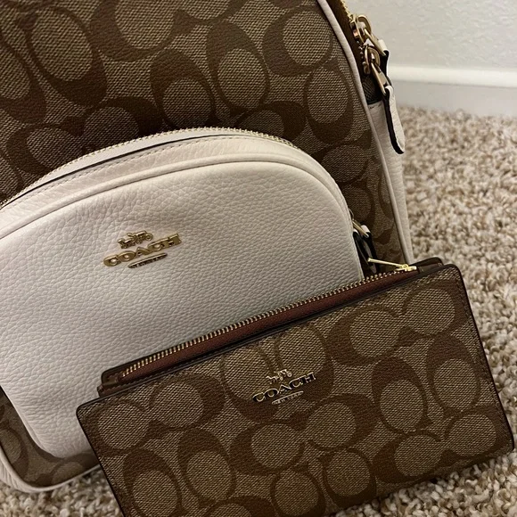 *****SOLD****** Coach Signature Backpack Purse with matching wallet - Picture 2 of 7